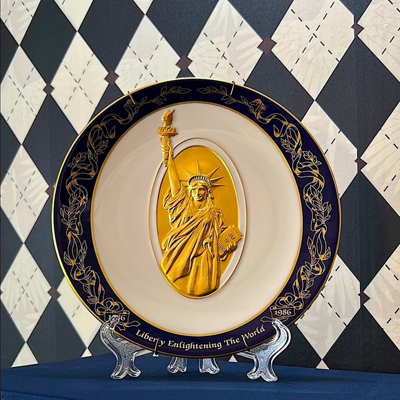 Statue of Liberty Plate 1886–1986 24K Gold Rare Collectible Vintage - Picture 11 of 12